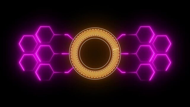 Digital HUD futuristic motion graphic element blac background. Technology hologram frame border and viewfinder element. Graphics around the edges for use in movies, games and animation.