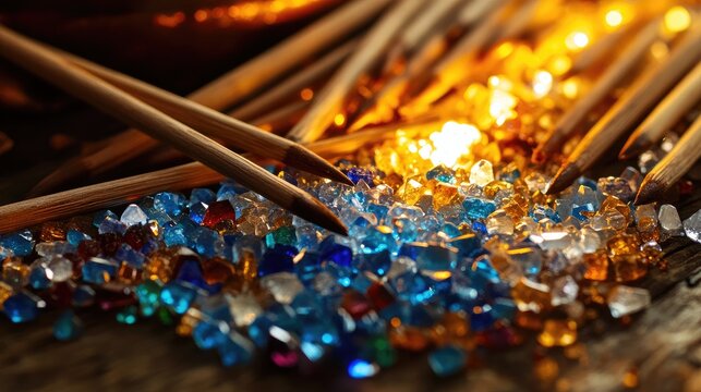 Close-up of dopping wax melting with sticks and gemstone blanks waiting for mounting