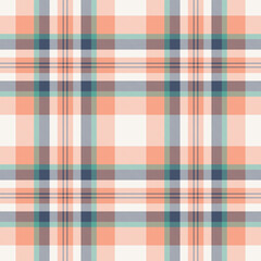Elegant pastel plaid pattern. Soft peach, teal, and gray hues create a gentle, modern design. Perfect for textiles, fashion, or website backgrounds.  Evokes feelings of calmness and sophistication.