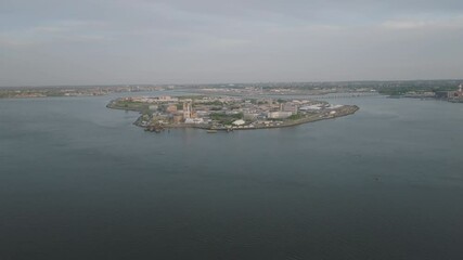 Aerial view of Rikers Island