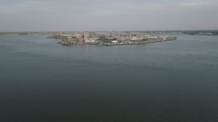 Aerial view of Rikers Island