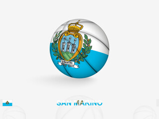 Fototapeta premium San Marino Basketball Concept with National Flag Design.