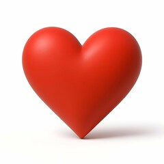red heart on white background 