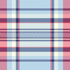Man seamless tartan pattern, seventies fabric check vector. Cultural textile background texture plaid in light and blue colors.