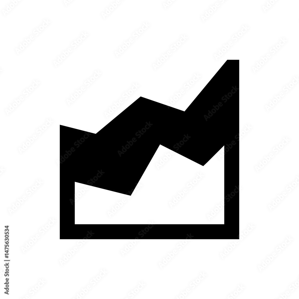 Poster abstract black and white zigzag pattern with sharp angles resembling a graph or mountain range desig