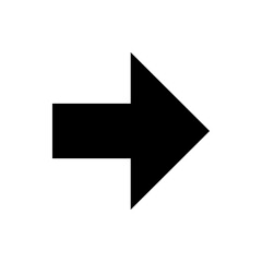 A bold black arrow pointing right against a white background in a simple and minimalist design style image