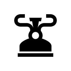 Abstract black design featuring curved lines, a central circle, and a horizontal base, simple and bold style