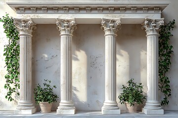 Obraz premium Style view greek monument columns high resolution picture
