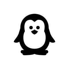 Illustration of a cute penguin with black and white plumage and a small beak standing upright nicely done