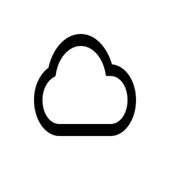 Illustration of a simple cloud shape with a bold black outline against a white background design element