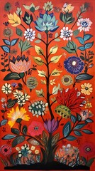 huichol art, art, colourful, mexican, culture, indigenous, bead, pattern, craft, folk, textile, autumn leaves background