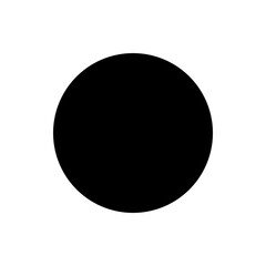 A simple graphic of a solid black ellipse shape centered on a white background with smooth rounded edges