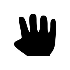 Illustration of a hand with four fingers extended in a black silhouette against a white background image