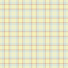 Straight tartan textile plaid, fancy fabric check pattern. Amazing seamless background vector texture in white and light colors.