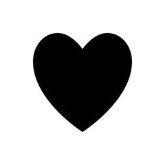A simple black heart shape with smooth curves and a pointed bottom on a white background illustration vector