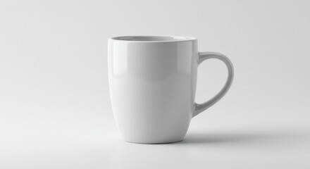 Fototapeta premium White ceramic mug coffee mug tea mug cup drinkware kitchenware simple design minimalist style clean background