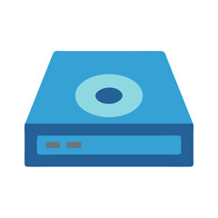 Isolated Blue External Hard Drive on Black Background Image