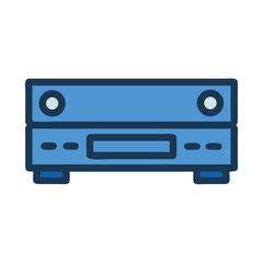 Blue AV Receiver Icon - Entertainment System Device