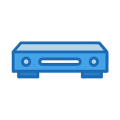 Blue media player icon for UI design