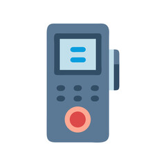 Handheld device flat vector illustration on black background