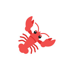 Lobster vector isolated emoticon. Lobster emoji. Lobster color icon