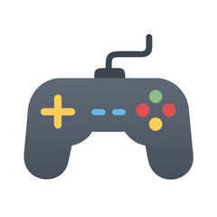 Retro Game Controller Icon on Black Background Illustration