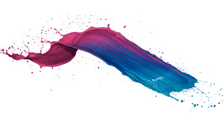 Dynamic Splash of Vibrant Paint Colors Creating Artistic Motion on White