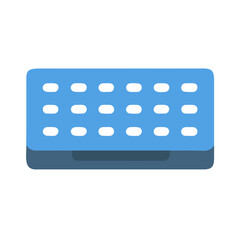 Naklejka premium Blue and White Minimalist Keyboard Icon Illustration