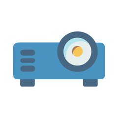 Blue projector icon for presentations and home theater