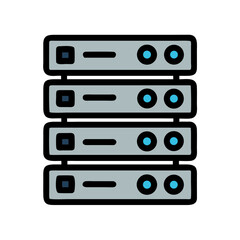 Server Rack Illustration: Data Storage, Hosting, Network Concept