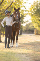 Horse Equestrian hunter jumper riding portrait tack English attire  