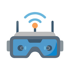 VR Headset with Wireless Connection, Future Technology Concept