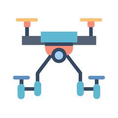 Modern Style Aerial Drone Isolated on Black Background