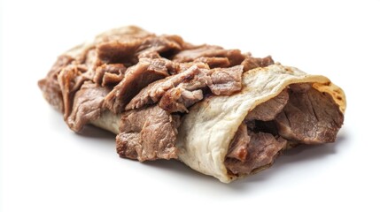Fototapeta premium Doner Kebab Wrapped Isolated White Background