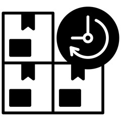 Clock Time glyph, mini illustration icon. use for modern concept, print, UI, UX kit, web and app development. Vector related to sales, logistic and ecommerce