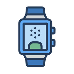 Blue Smartwatch Vector Illustration Design on Black Background