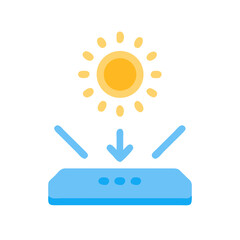 Sunlight Exposure Icon, Illustration Showing UV Rays Protection
