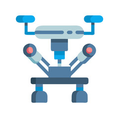 Cute Blue Science Exploration Robot with Red Lights