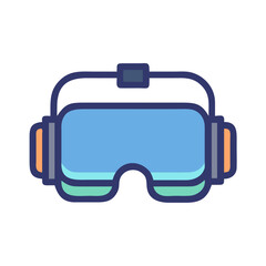 Stylish Virtual Reality VR Headset on a Black Background