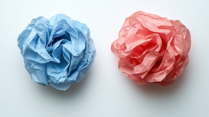 DIY Tissue Paper Flowers: Blue and Red Floral Decoration for Creative Party Decor