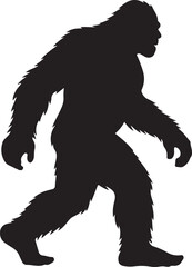 Obraz premium Bigfoot Silhouette SVG – Sasquatch Forest Clipart for Cricut, T-Shirts & Outdoor Crafts