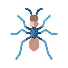 Illustration of a Blue and Brown Ant on Black