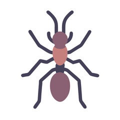Simple ant icon, vector illustration on black background