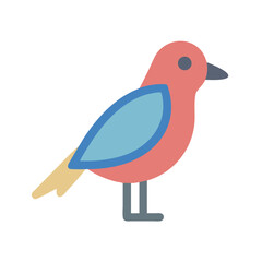 Stylized Bird Icon on Black Background for Design