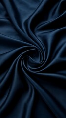 Smooth, soft, shiny black silk satin fabric with a rippled texture creates an elegant and luxurious backdrop