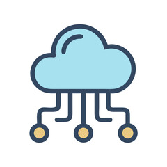 Cloud computing network connection concept vector illustration symbol