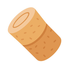 Stylized wine cork illustration on a black background