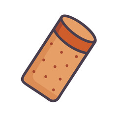 Cartoon wine cork illustration with cork texture graphic