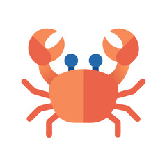 Simple Orange Crab Icon on a Black Background