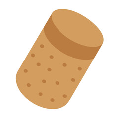 Simple Cartoon Wine Cork Illustration on Black Background
